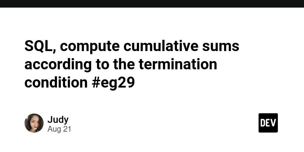 SQL, compute cumulative sums according to the termination condition #eg29